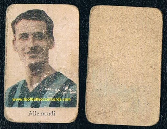 1934 WC34 winner Luigi Allemandi on an Italian trade card