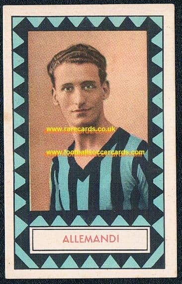 1934 World Cup winner & much besides, Luigi Allemandi trade card in style of postcard