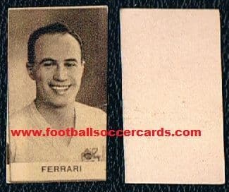 1934 Zaini-like without trademark Giovanni Ferrari trade card World Cup winner played in 2 WC finals