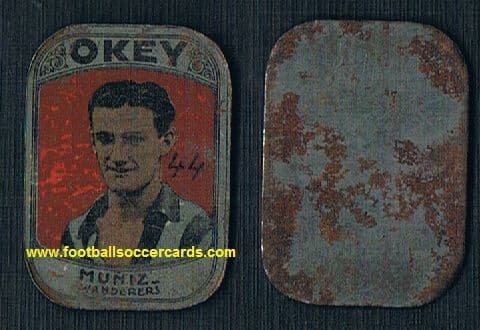 1935 Agenor Muniz Montevideo Wanderers & Penarol OKEY metal card 2x Copa America winner