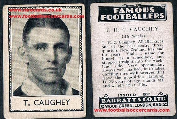 1935 Barratt All Blacks NZ rugby Caughey