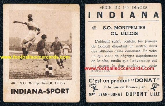 1935 Indiana Sport Donat Dupont gum card Montpellier v Lille #46 Lillois Ted Magner ?