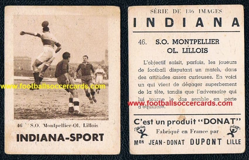 1935 Indiana Sport Donat Dupont gum card Montpellier v Lille #46 Lillois Ted Magner ?