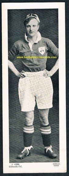 1935 Jimmy Gibb Cliftonville Northern Ireland Topical Times panel portrait Irish-only issue