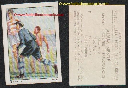 1935 Rudi Hiden by Nestle, series 5, #F4 Austria & Racing Club Paris legendary goalie