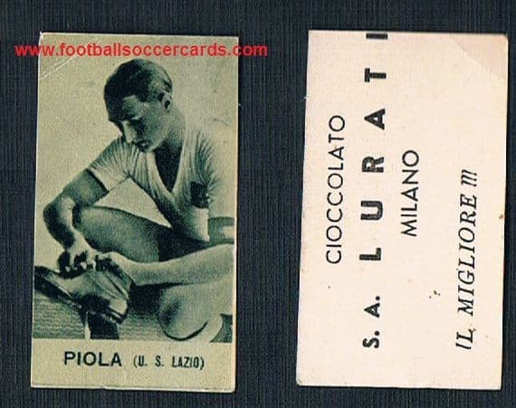 1935 Silvio Piola Lazio Lurati trade card from Italy, immensely rare