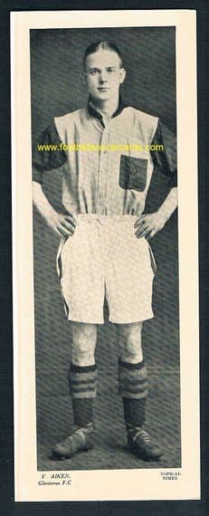 1935 Vic Aicken Brentford Glentoran Northern Ireland Topical Times panel portrait Irish-only issue