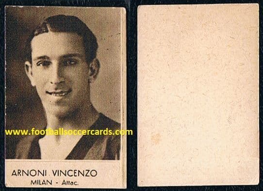 1935 Vincente Arnoni Palmeiras Brazil & Milan Italy, very rare card