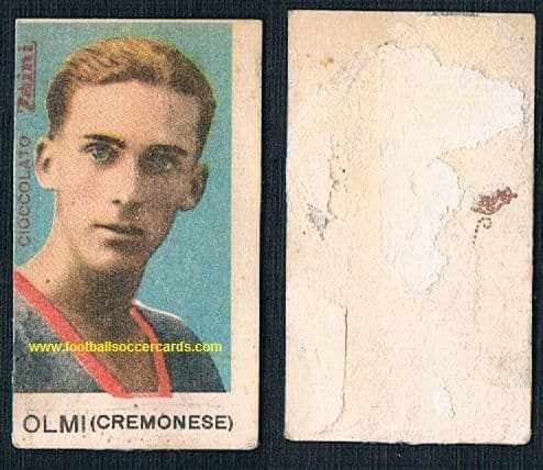 1936 -37 Renato Olmi rookie Cremonese WC38 squad member Zaini card - AMR