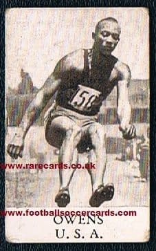 1936 Agfa Jesse Owens Berlin Olympics USA track & field rookie card