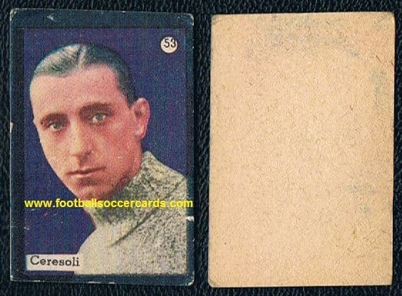 1936 Carlo Ceresoli Balilla card Inter Bologna Italia WC38