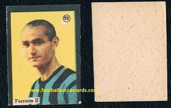 1936 Ferraris II Balilla card, Inter World Cup goalscorer & winner in 1938