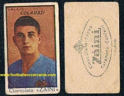 1936 Gino Colaussi Zaini chocolates card from Italy