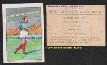 1936 Roger Courtois ATG x2 Golden Boots! soccer card Nestle sports series 46 card#9 France.