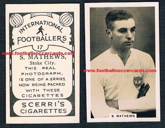 1936 Stanley Matthews Scerri cigarettes of Malta Stoke & England the 2nd toughest Matthews card