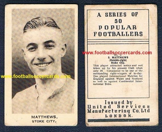 1936 Stanley Matthews United Services Tobacco card, Popular Footballers #3