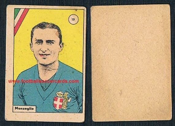 1937 Eraldo Monzeglio, Balilla card, winner of 2 World Cups Italia & Bologna