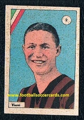 1937 Gipo (meant to be Vinicio) Viani Luchese Fiorentina #2 Balilla rookie card in top condition