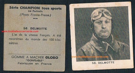 1937 Globo Raymonde Delmotte air speed aviator rare French gum card