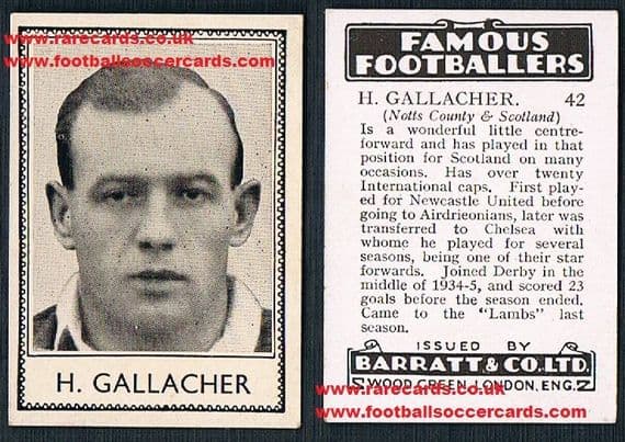 1937 Notts Co Hugh Gallacher 42 Barratt