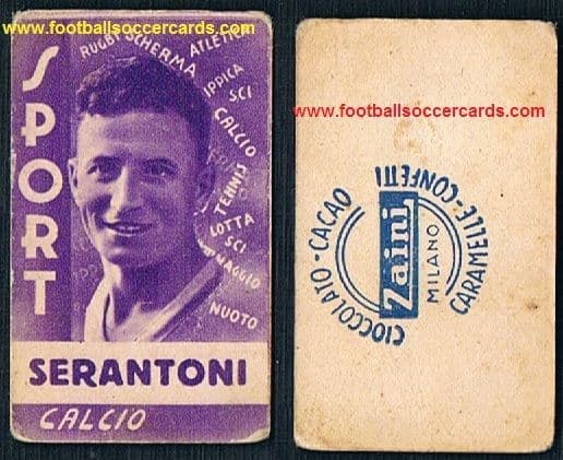 1938 Legend! Pietro Serantoni Zaini Sport card Inter & Juve x2 SerieA wins & World Cup 1938 winner!