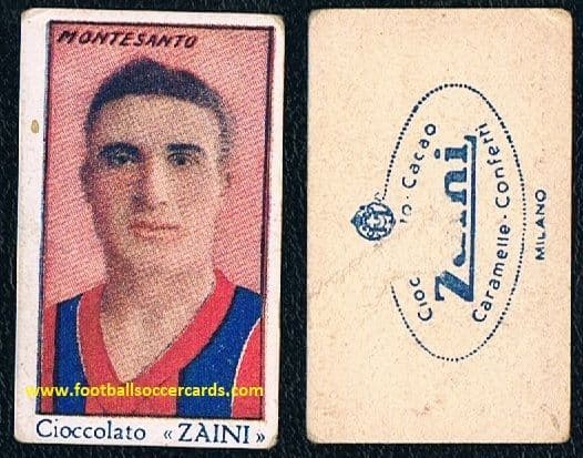 1938 Mario Montesanto BOLOGNA legend on a Zaini card