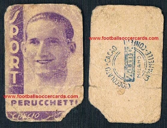 1938 Peruchetti Zaini Sport card Inter Juve Italy goalie, many trophies winner