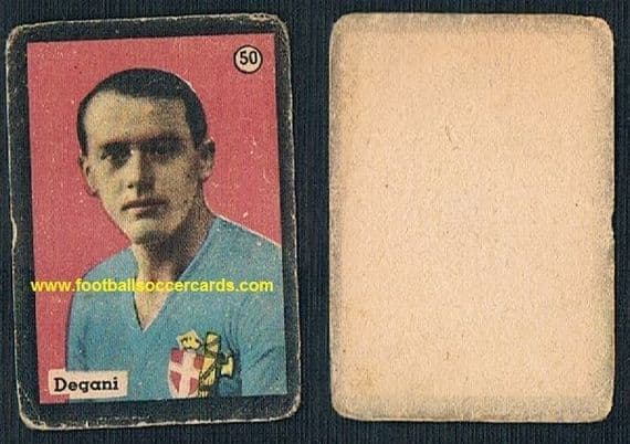 1938 Valentino Degani Balilla black border WC38 Inter & Italy goalie trade card