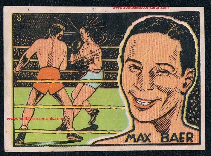 1940 Max Baer HOF All Time Great boxer Black Cat Bruguera #8 issued only in Spain