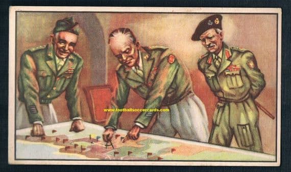 1940 s 1950 Eisenhower Montgomery Bradley WW2 trade card Toffee Trefin Abeille de Bie Belgium issue