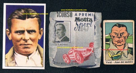 1940s -70s x3 Achille Varzi cards mixed condition RARE French Panini unused