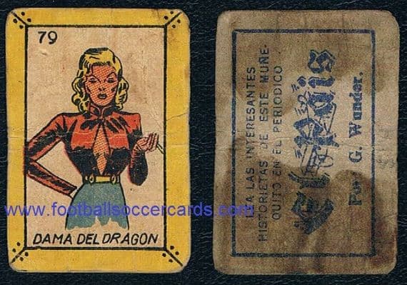 1940s Dragon Lady Milton Caniff Terry Pirates Superheroes card from Cuba El Pais