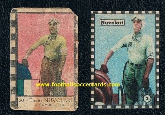 1940s pair of Nuvolari cards by Castoldi & by Cicogna, pair as seen