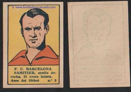 1941 Josep Samitier Valenciana #5 card unused.