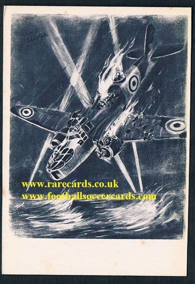 1941 WW2 war art RAF Bristol Blenheim Hans Adolph postcard from fascist Spain