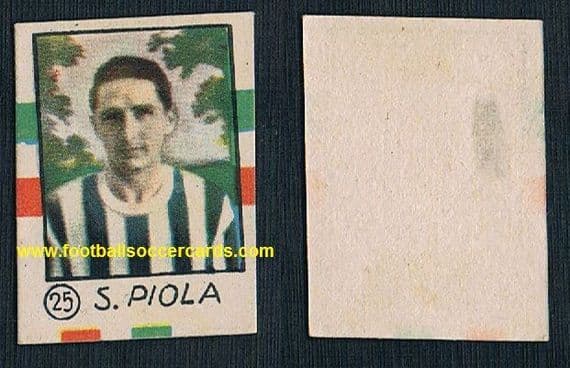 1945 Silvio Piola on a Cicogna post-war gum card,Juventus, Italian original STUNNING & RARE!