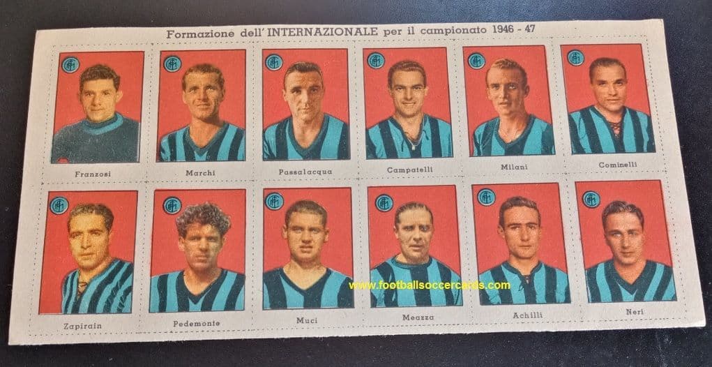 Figurine Vintage Nannina - Inter Milan 1946-47 (Meazza) | Foglio Intonso En Excellent état, Collection