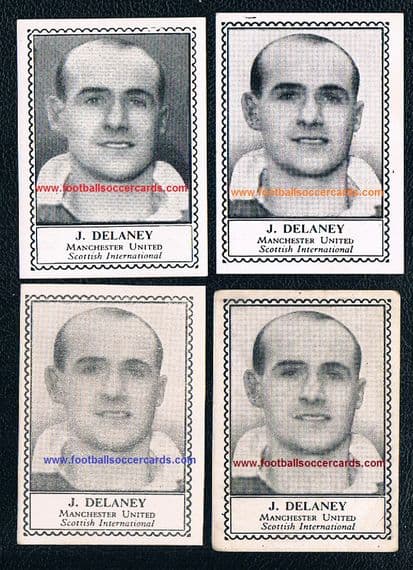 1947-49 Jimmy Delaney Celtic Manchester United 4 types Barratt M79 cards
