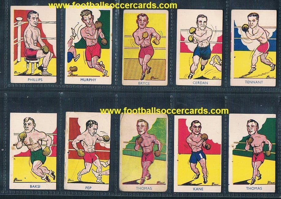 1947 -49 Sports Favourites boxing cards x10 by A J Donaldson of Glasgow ...
