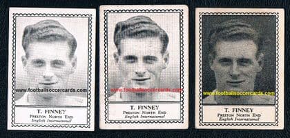 1947 -49 Tom Finney 3 ROOKIE cards England All-time Great HOF LEGEND Preston Barratt M79s trio types