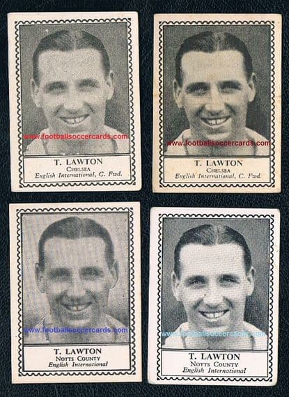 1947-49 Tommy Lawton ALL TIME GREAT HOF Chelsea Notts County Barratt M79 4 different types
