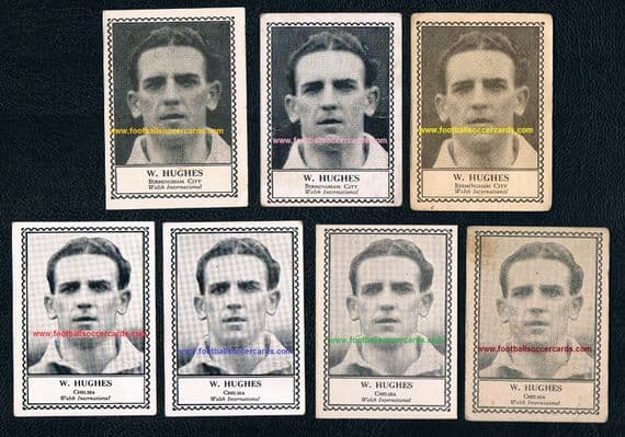 1947-49 W. Hughes Birmingham City Luton Chelsea unique opportunity to get 7 types M79 Barratt cards