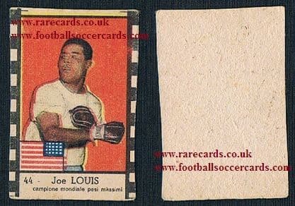 1947 Castoldi Joe Louis boxer 44 boxing trade card Italy SOLD £250