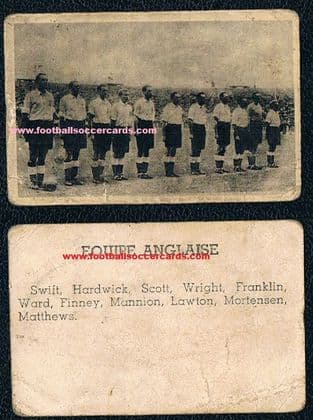 1947 England in Belgium 21 Sept Heysel Matthews Tim Ward Derby Co Finney Wright - ultra-rare !