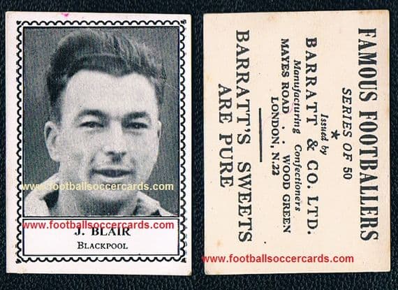 1947 J. Blair Blackpool Barratt Famous Footballers M79