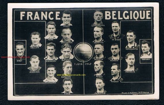 1947 Jean Baratte ROOKIE CARD Julien Da Rui daRui LEGEND GOALIE France v Belgium June'47