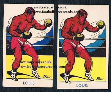 1947 Joe Louis VARIATIONS PAIR A. J. Donaldson Joe Louis 2 versions boxing card x2