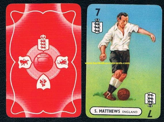 1947 Stanley Matthews International Football Whist card by Pepys, Blackpool Stoke England legend