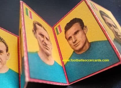 1947 uncut complete Valentino Mazzola ITALIA squad Nannina concertina strip as it was when new