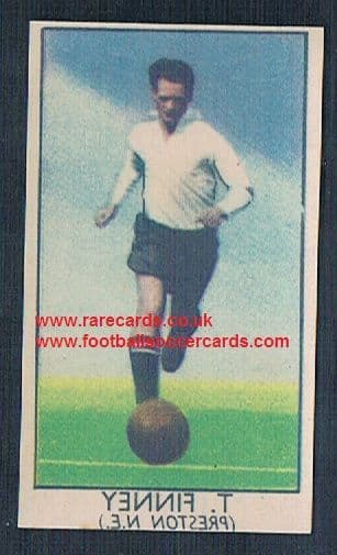 1948 -49 Philmar (like Barratt Napro) ROOKIE CARD transfer decal Tom Finney Preston North End